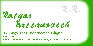 matyas mattanovich business card
