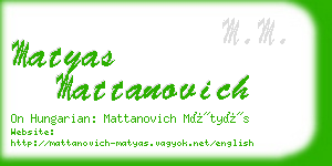 matyas mattanovich business card